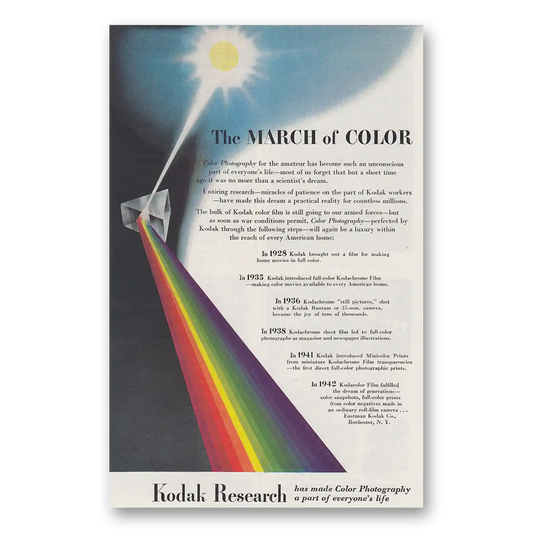 1942 Kodak Film March of Color Vintage Magazine Print Ad