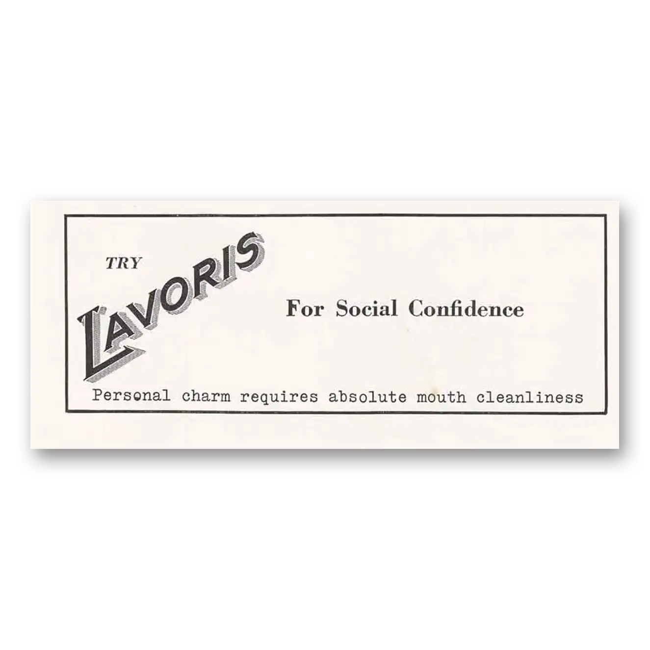 1942 Lavoris For Social Confidence Vintage Magazine Print Ad