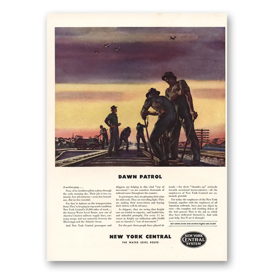 1942 New York Central Dawn Patrol Vintage Magazine Print Ad