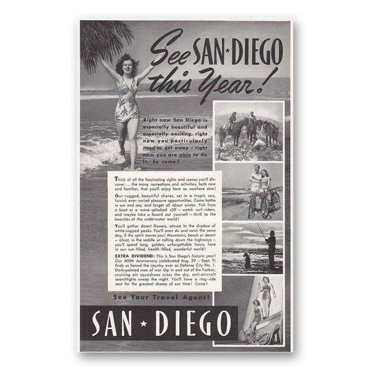 1942 San Diego California San Diego This Year Vintage Magazine Print Ad