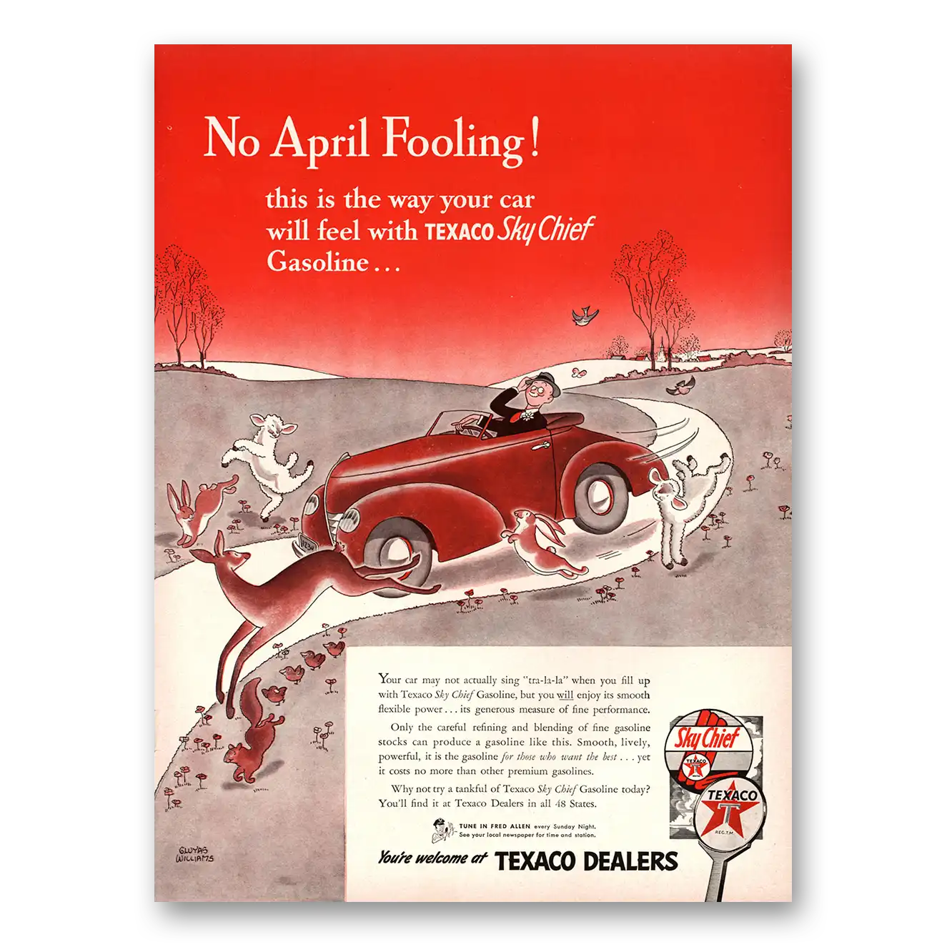 1942 Texaco Dealers No April Fooling Vintage Magazine Print Ad