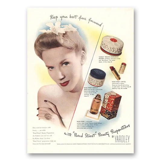 1942 Yardley Keep Your Best Face Forward Vintage Magazine Print Ad