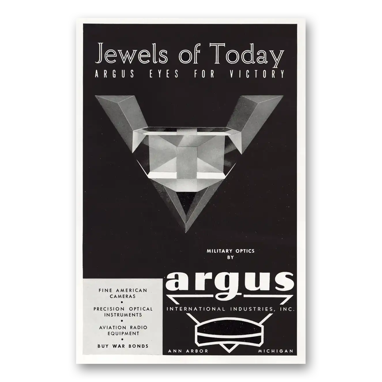 1943 Argus Jewels of Today Eyes for Victory Vintage Magazine Print Ad