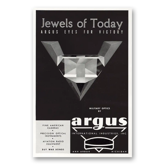 1943 Argus Jewels of Today Eyes for Victory Vintage Magazine Print Ad