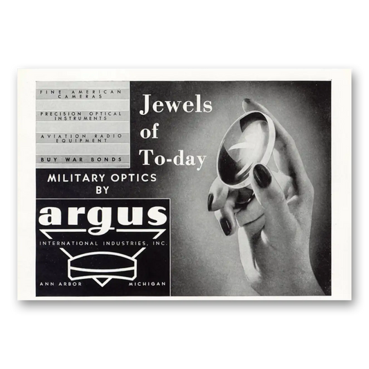 1943 Argus Military Optics Jewels of Today Vintage Magazine Print Ad