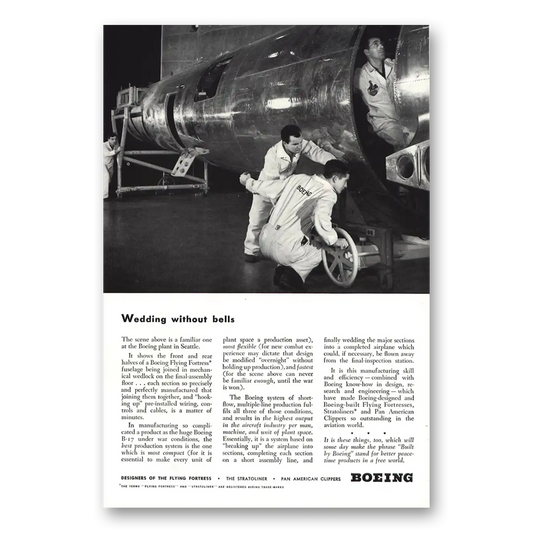 1943 Boeing Flying Fortress Wedding Without Bells Vintage Magazine Print Ad