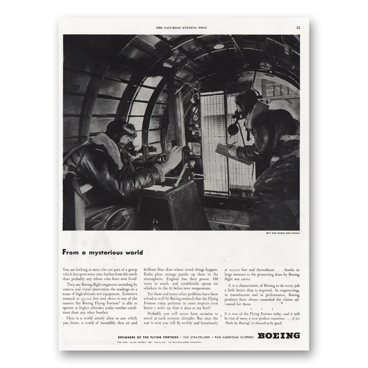 1943 Boeing From Mysterious World Vintage Magazine Print Ad