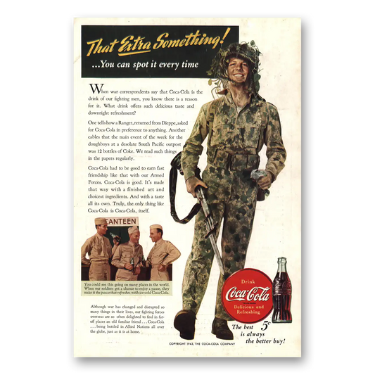 1943 Coca Cola That Extra Something You Can Spot It Every Time Vintage Magazine Print Ad