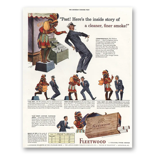 1943 Fleetwood Cigarettes Inside Story Vintage Magazine Print Ad