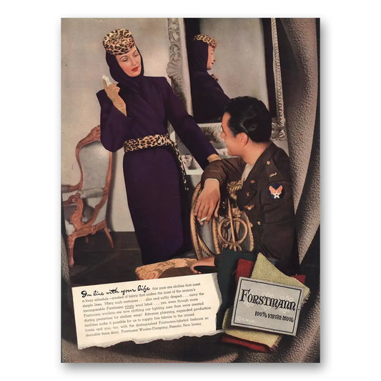 1943 Forstmann Wool In Line With Your Life Vintage Magazine Print Ad