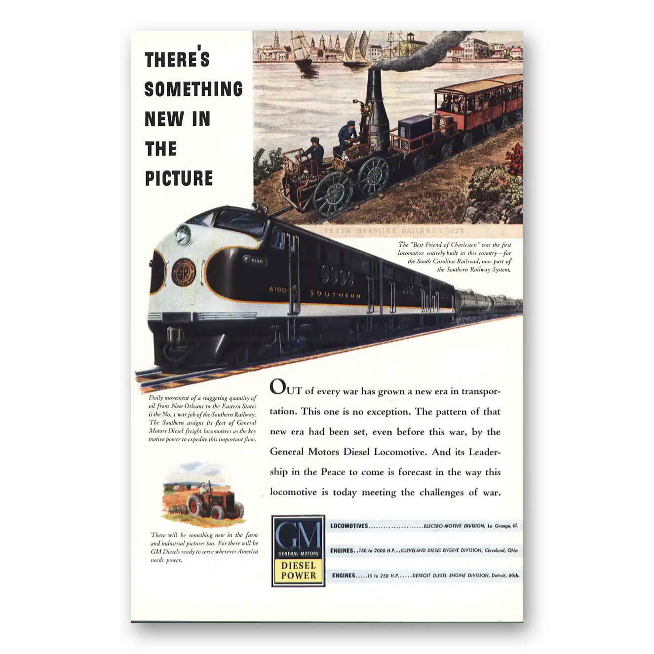 1943 GM Diesel Power Something New In the Picture Vintage Magazine Print Ad