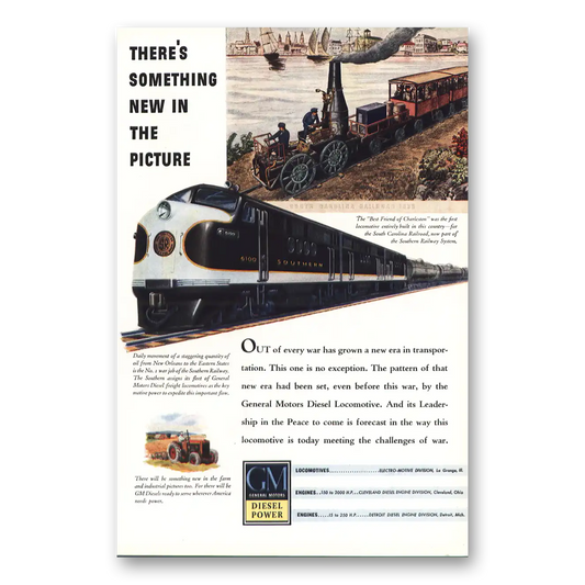 1943 GM Diesel Power Something New In the Picture Vintage Magazine Print Ad