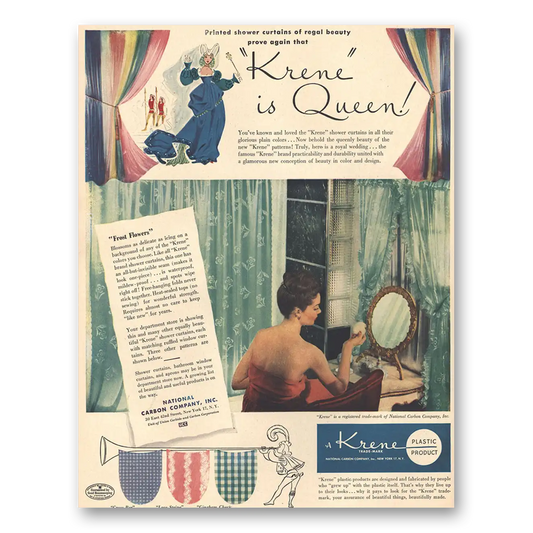 1943 Krene Shower Curtains Krene Is Queen Vintage Magazine Print Ad