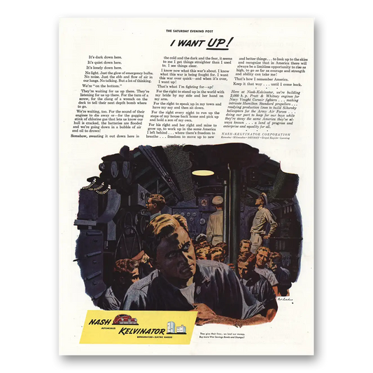 1943 Nash Kelvinator I Want Up Vintage Magazine Print Ad