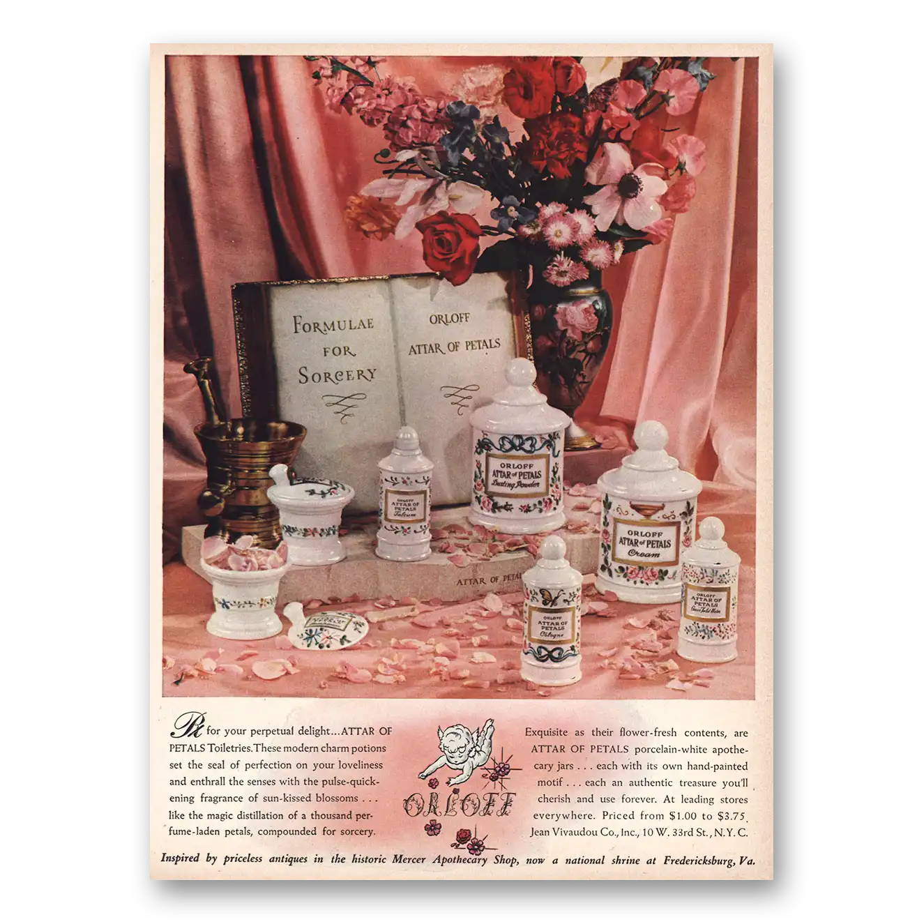 1943 Orloff Attar of Petals Toiletries Perpetual Delight Vintage Magazine Print Ad