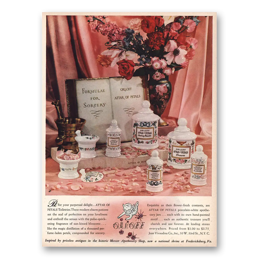 1943 Orloff Attar of Petals Toiletries Perpetual Delight Vintage Magazine Print Ad