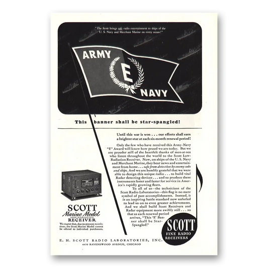 1943 Scott Radio Army Navy Star Spangled Vintage Magazine Print Ad