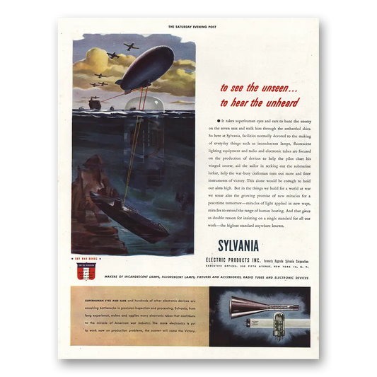 1943 Sylvania See the Unseen Vintage Magazine Print Ad