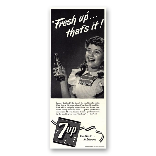 1944 7Up Fresh Up That’s It Vintage Magazine Print Ad