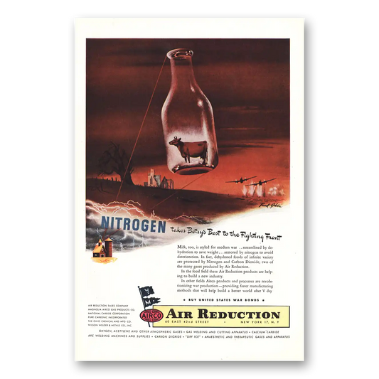 1944 Air Reduction Airco Nitrogen Betseys Best Vintage Magazine Print Ad