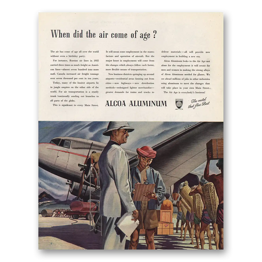 1944 Alcoa When Did the Air Come of Age Vintage Magazine Print Ad