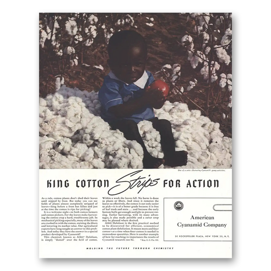 1944 American Cyanamid King Cotton Strips For Action Vintage Magazine Print Ad