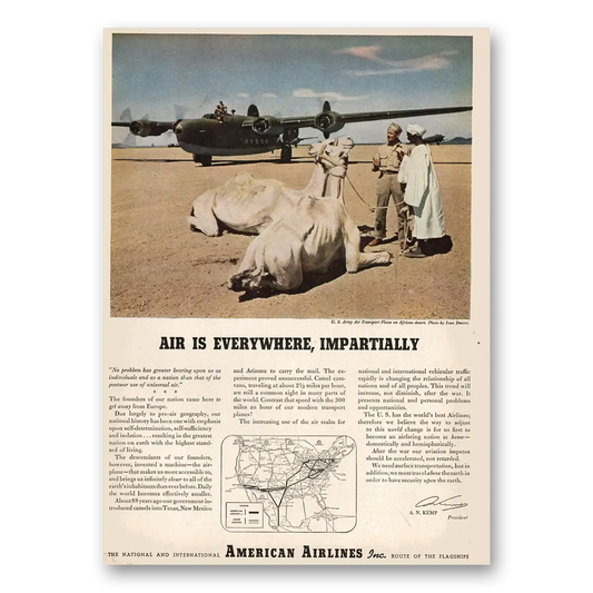 1944 American Airlines African Desert Air is Everywhere Vintage Magazine Print Ad