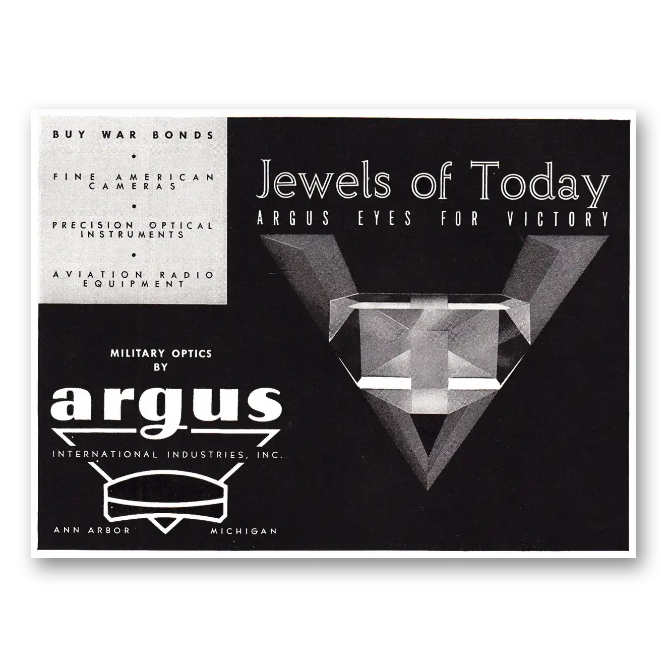 1944 Argus Jewels of Today Vintage Magazine Print Ad