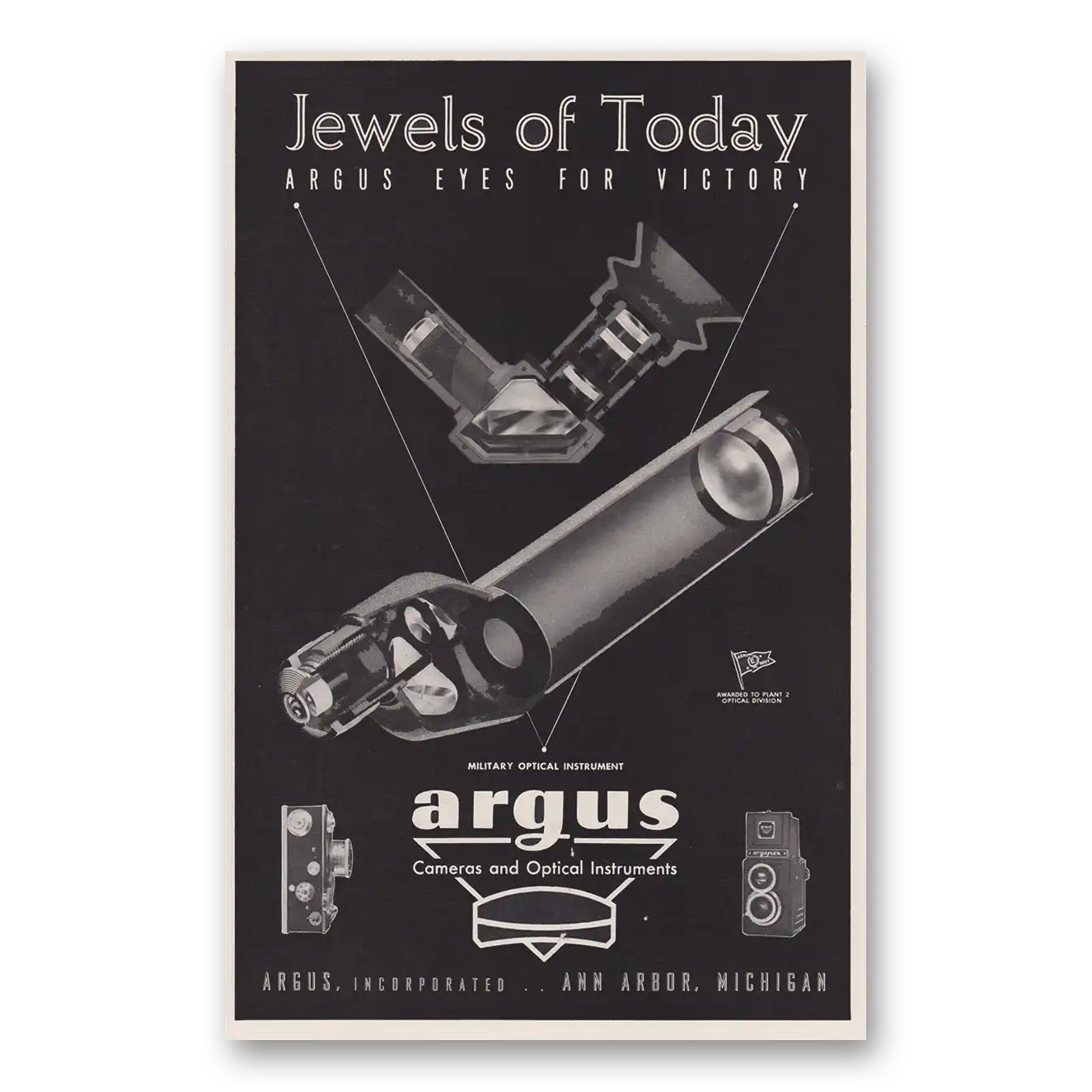 1944 Argus Jewels of Today Eyes For Victory Vintage Magazine Print Ad