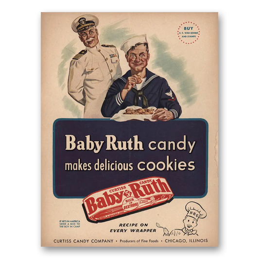 1944 Baby Ruth Makes Delicious Cookies Vintage Magazine Print Ad