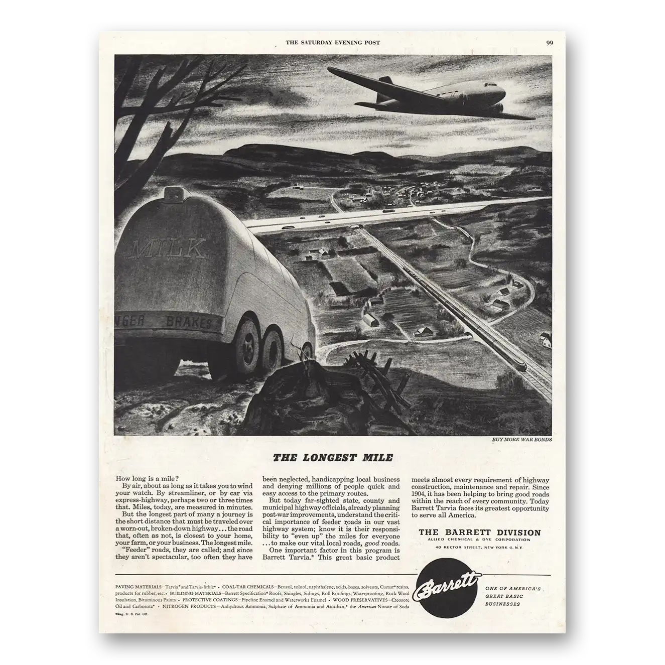 1944 Barrett The Longest Mile Vintage Magazine Print Ad