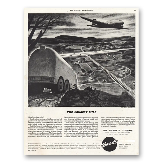 1944 Barrett The Longest Mile Vintage Magazine Print Ad