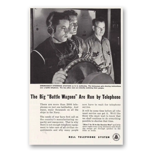 1944 Bell Telephone Big Battle Wagons Vintage Magazine Print Ad