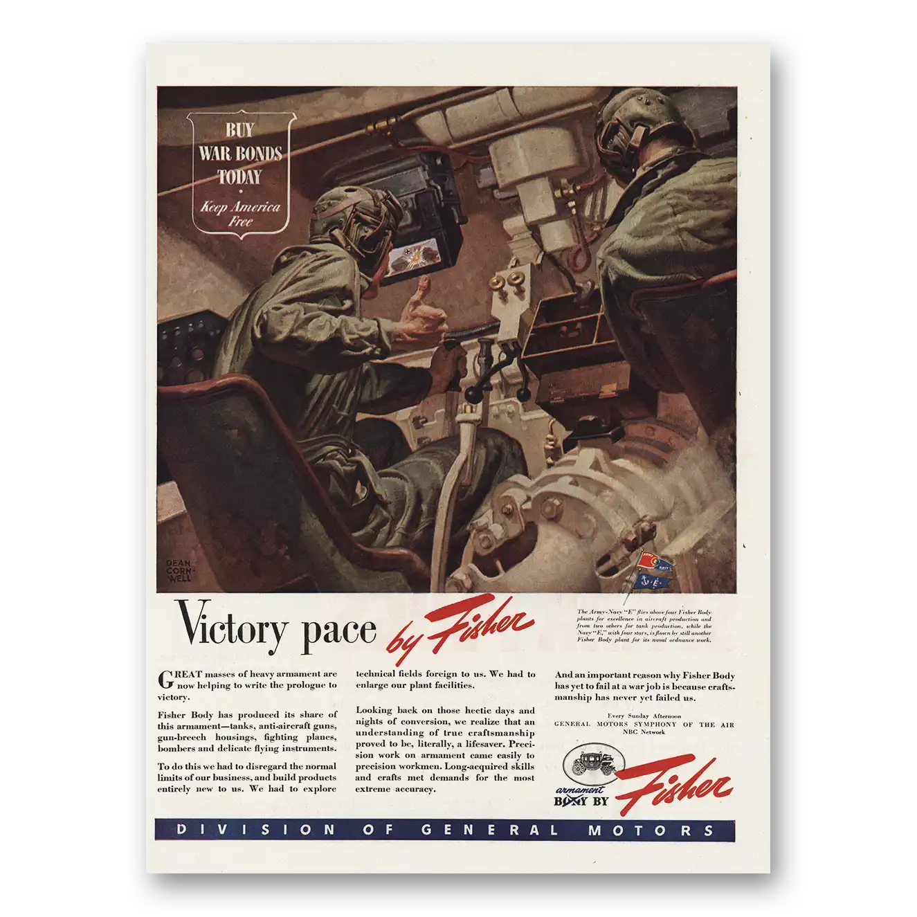 1944 Body by Fisher Victory Pace by Fisher Vintage Magazine Print Ad