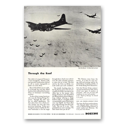 1944 Boeing Superfortress Through the Roof Vintage Magazine Print Ad