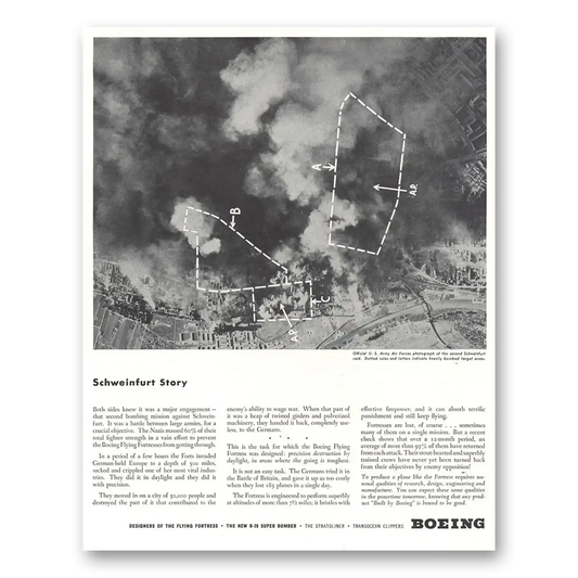 1944 Boeing Flying Fortress Schweinfurt Story Vintage Magazine Print Ad