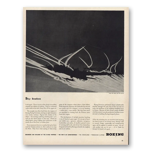 1944 Boeing Sky Snakes Vintage Magazine Print Ad