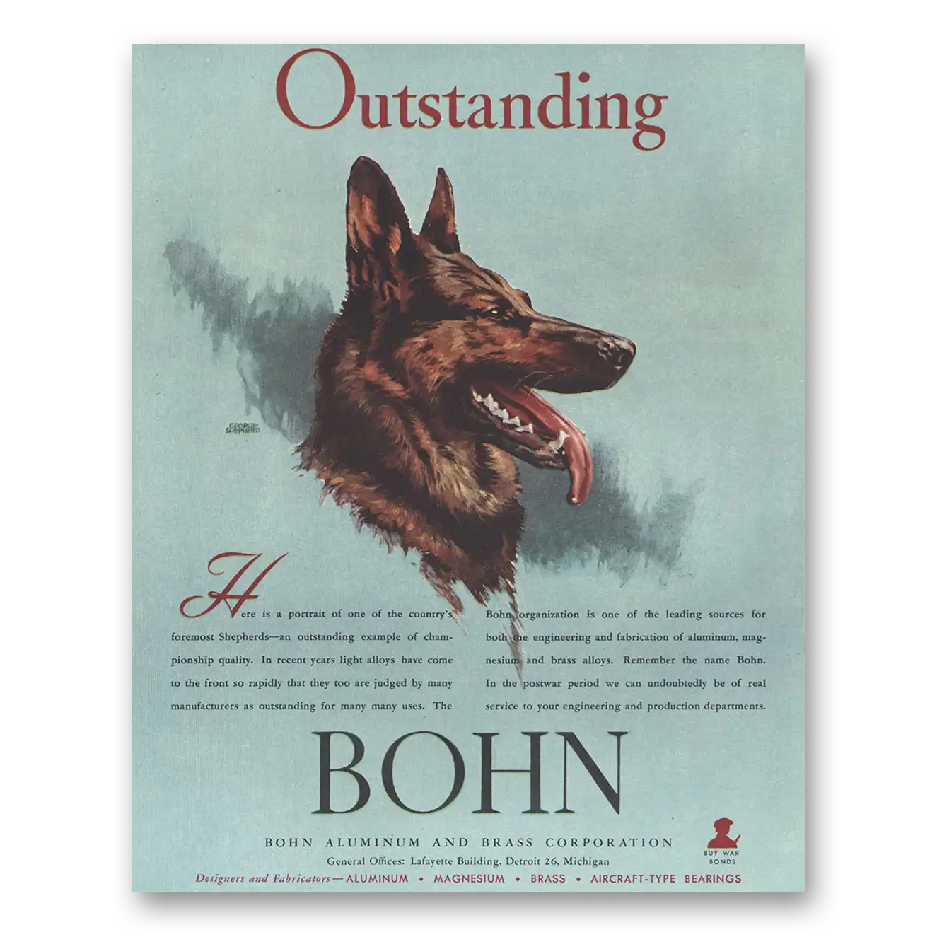 1944 Bohn Aluminum and Brass Outstanding Vintage Magazine Print Ad