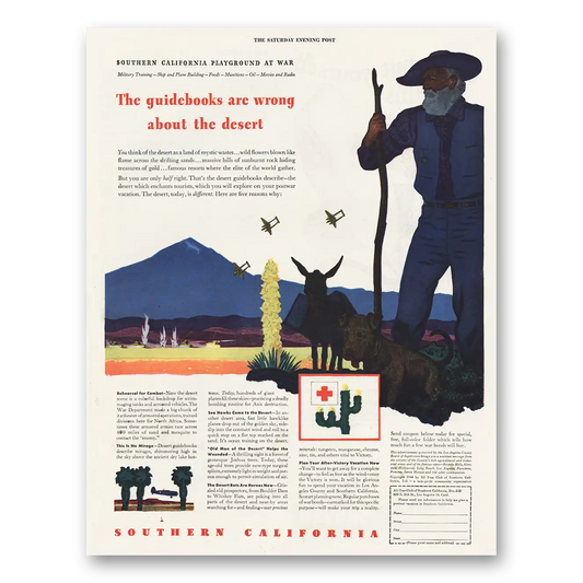 1944 Southern California Guidebooks Wrong Vintage Magazine Print Ad