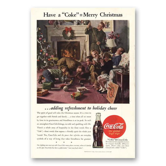 1944 Coca Cola Have Coke Merry Christmas Vintage Magazine Print Ad