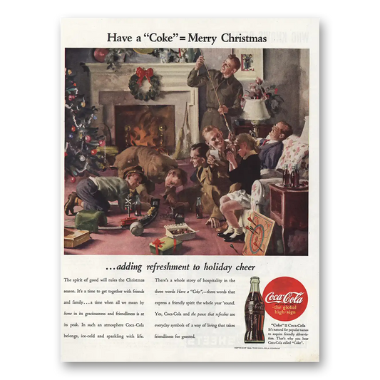 1944 Coca Cola Have Coke Merry Christmas Vintage Magazine Print Ad