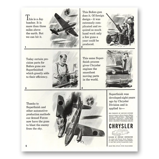 1944 Chrysler War Products This Is a Jap Bomber Vintage Magazine Print Ad