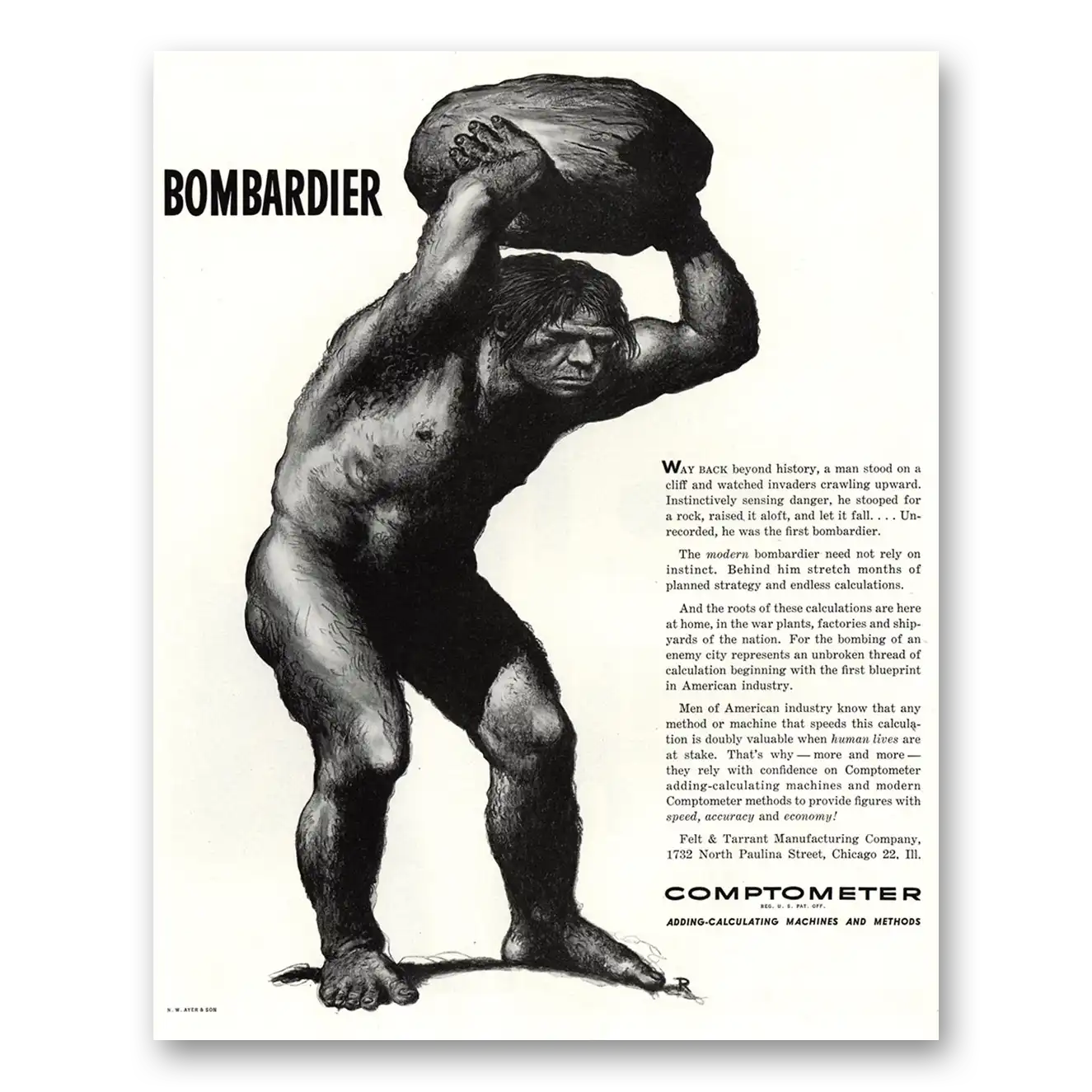 1944 Comptometer Adding Calculating Machines Adding Machines Bombardier Vintage Magazine Print Ad