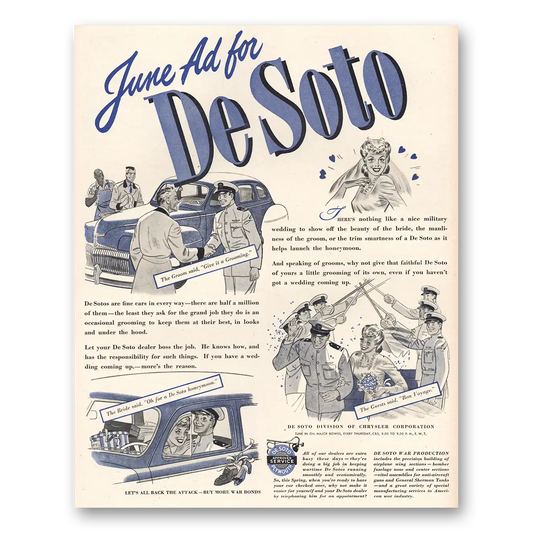 1944 DeSoto June Ad Vintage Magazine Print Ad