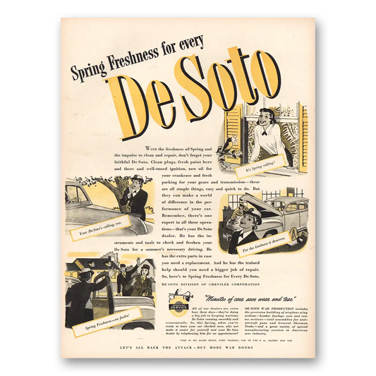 1944 DeSoto Spring Freshness Vintage Magazine Print Ad