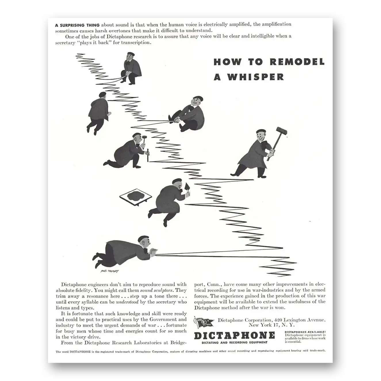 1944 Dictaphone How to Remodel a Whisper Vintage Magazine Print Ad