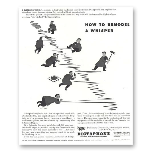 1944 Dictaphone How to Remodel a Whisper Vintage Magazine Print Ad