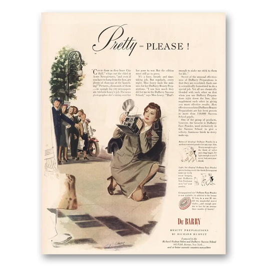 1944 DuBarry Beauty Pretty Please Vintage Magazine Print Ad