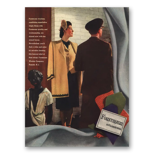 1944 Forstmann Wool Superlative Vintage Magazine Print Ad