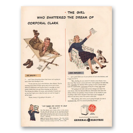 1944 General Electric Corporal Clark Vintage Magazine Print Ad